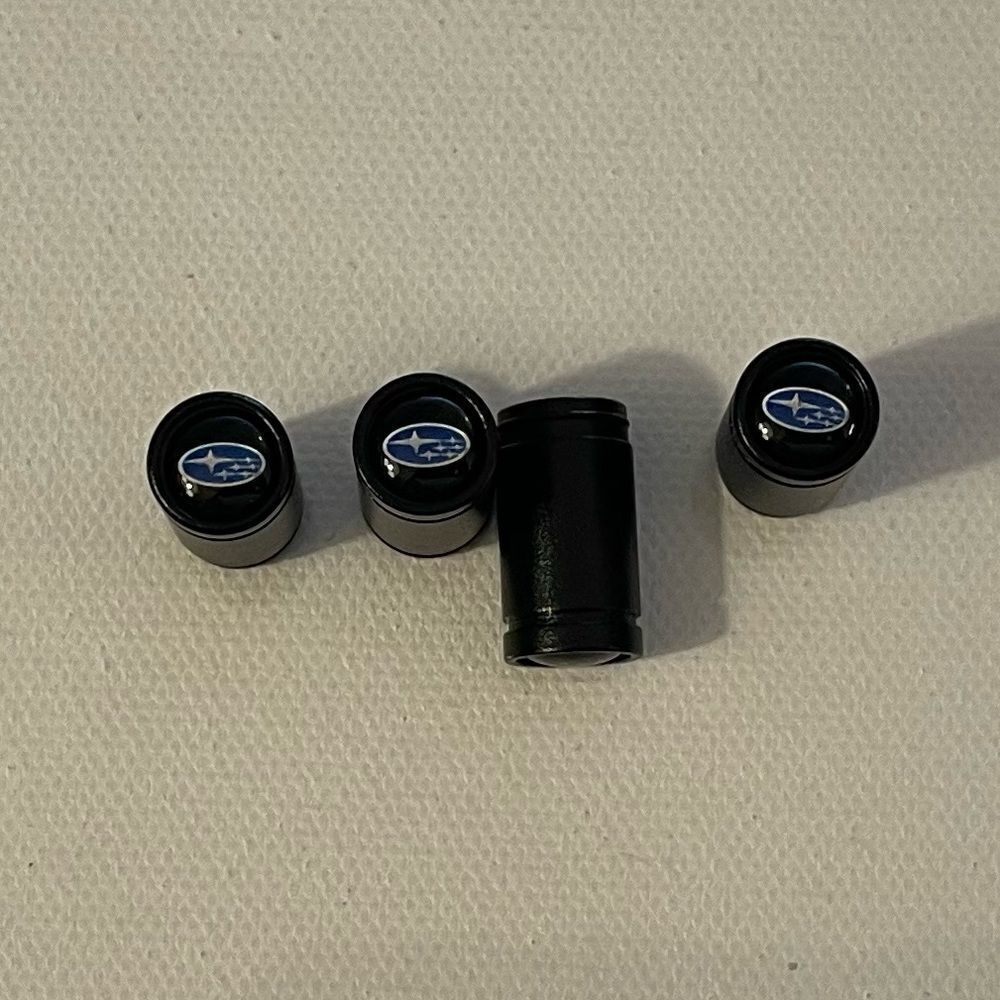 Subaru Valve Stem Caps in Black Set ofโ4 NWT